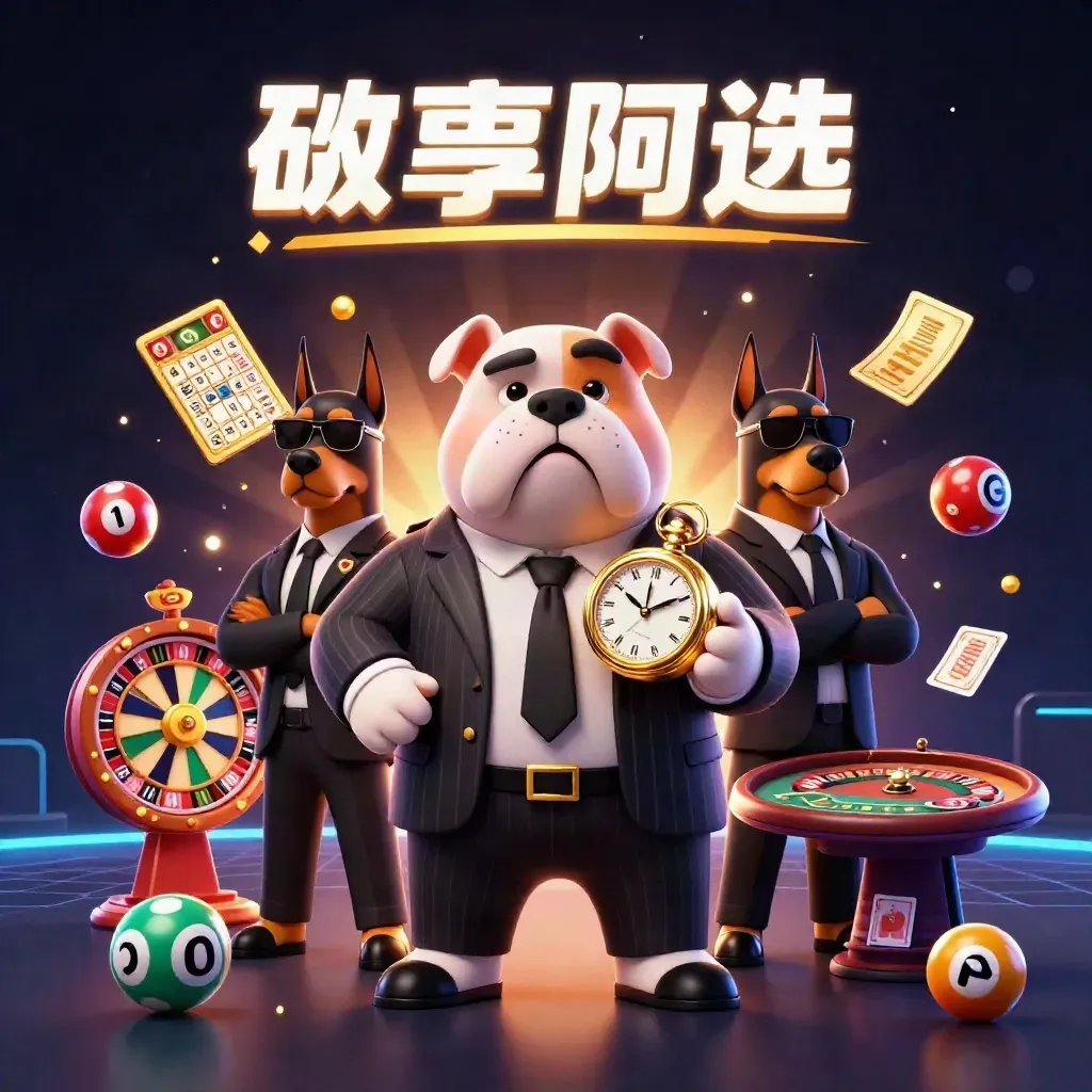 Mafia-boss bulldog and two dobermans amid casino lights, spinning wheel, cards and gold confetti.